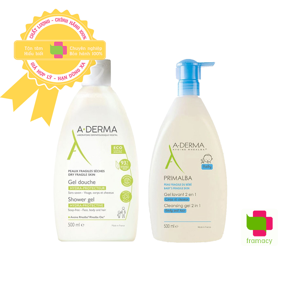 Sữa tắm Aderma Pháp (200ml/500ml/750ml) giúp giảm mụn lưng